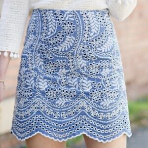 LOFT Embroidered Skirt